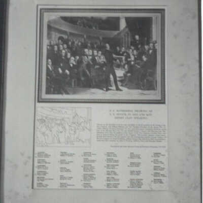 P.F. Rothermel Drawing of U.S. Senate in 1850 and Key, Henry Clay Speaking