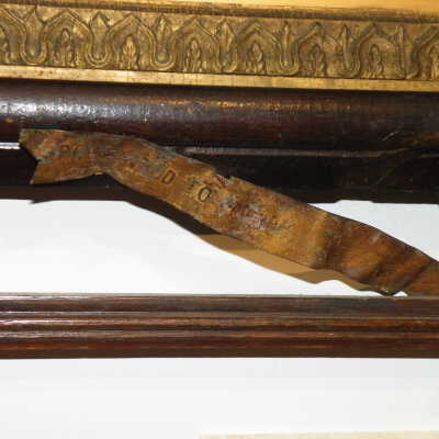 closeup inscription