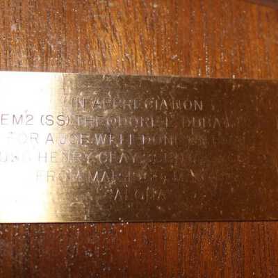 closeup inscription plaque