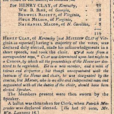 Report of Henry Clay Election