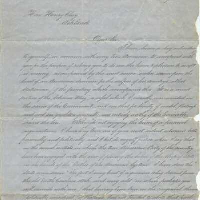 William Jones to Henry Clay 7/4/1848 re:painting p1