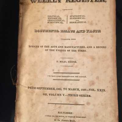 Weekly Register Sept. 1825-March 1826