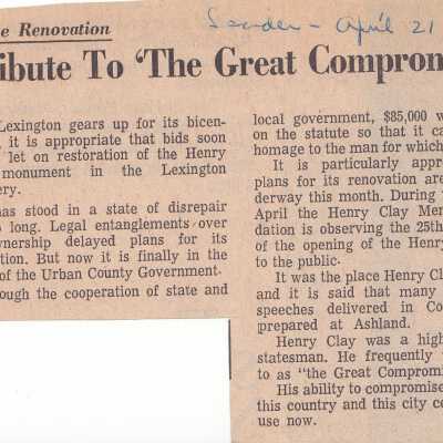 Tribute to "The great Compromiser"