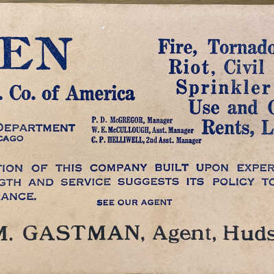 Ink Plotter advertising Queen Insurnace Company of America