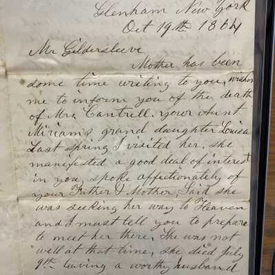 Letter to Mr. Gildersleeve