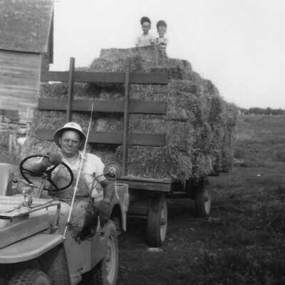 The Weirman Bailing Hay