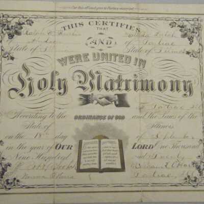 Certificate of Holy Matrimony