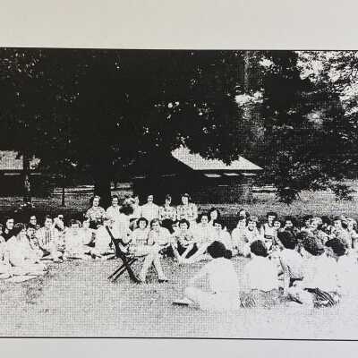 East Bay Camp, Lake Bloomington. FHA Discussion Group Gathering 1952