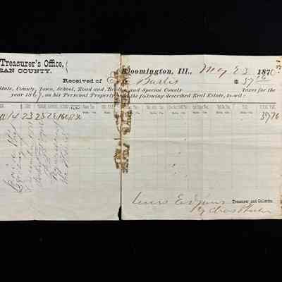 County Treasurer's Office, McLean County - 1870