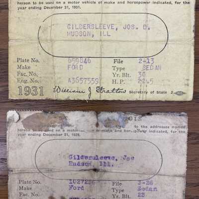 License Plate Card for Automobile