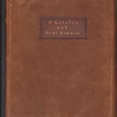 A Catalog and Some Comment (1900)