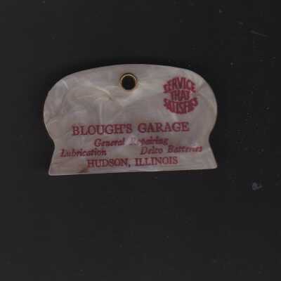 Ice Scraper/Coin Holder Blough's Garage, Hudson, IL