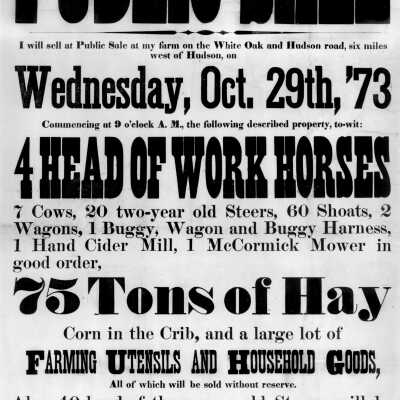Charles Johnston Farm Sale Flyer