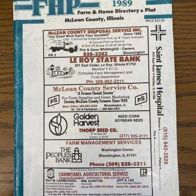 1989 Farm & Home Director & Plat McLean County, Illinois