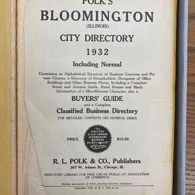 Polk's Bloomington (Illinois) City Directory 1932