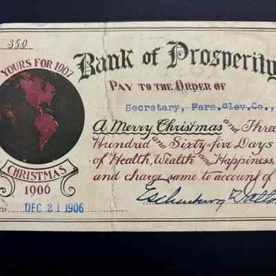 PostCard from 1906 mailed to the Secretary, Fars. Elev.Co., Hudson, Ill.