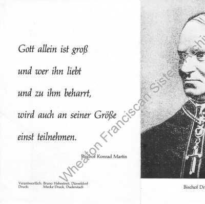 Bishop Konrad Martin Photo Card