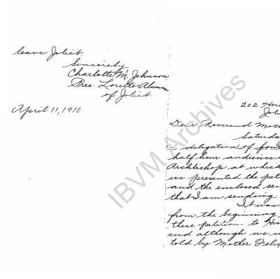 Letter from Charlotte M. Johnson