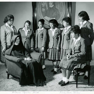 Sister Patricia (Aquinas) Hewitt with Students