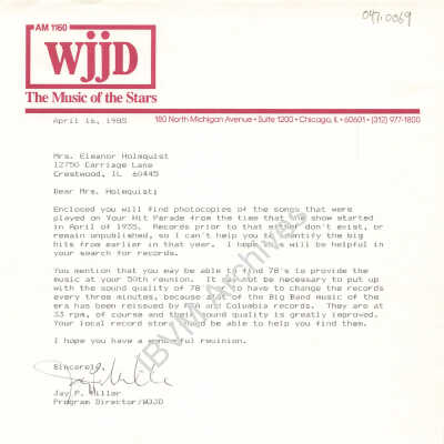 Letter from Jay P. Miller