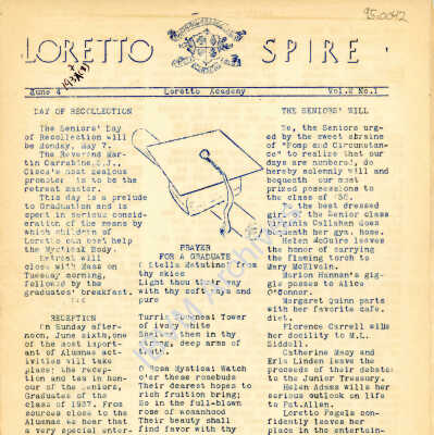 Loretto Spire, Volume 2 No. 1, 1937