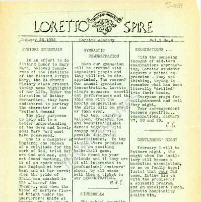 Loretto Spire, Volume 1 No. 4, 1937