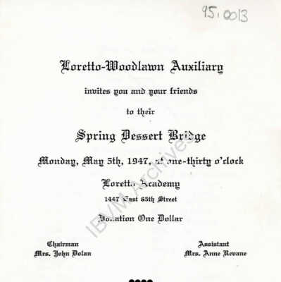 Loretto Woodlawn Auxiliary Invitation