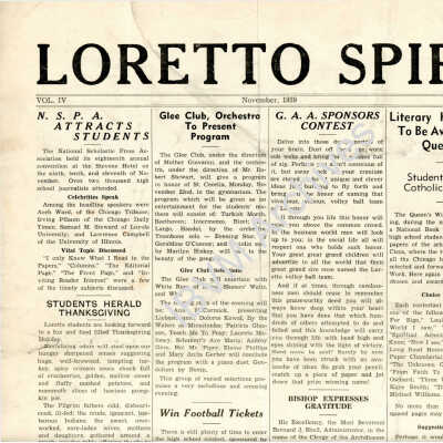 Loretto Spire, Volume IV No. 2, 1939