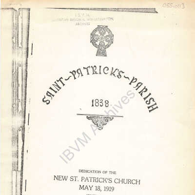 St. Patrick's Church Dedication Pamphlet