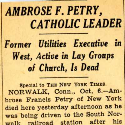 Ambrose F. Petry Obituary