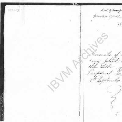 Annals of St. Mary's Academy in Joliet, Illinois