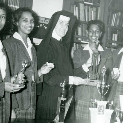 Sister Therese Rooney with Students