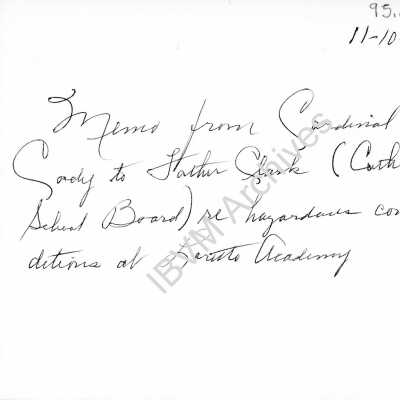 Memo from John Patrick Cardinal Cody