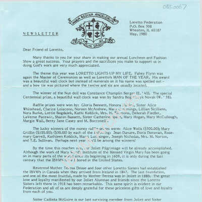 Loretto Federation Newsletter