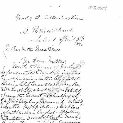 Letter from Reverend W. H. Power