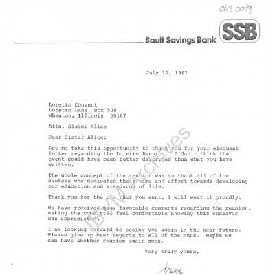 Letter from Frank V. Fazi