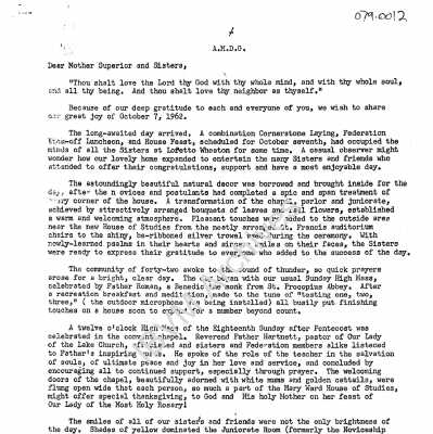 Mary Ward House of Studies Letter: PDF, Watermarked