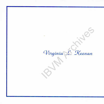 Greeting Card from Virginia L. Keenan