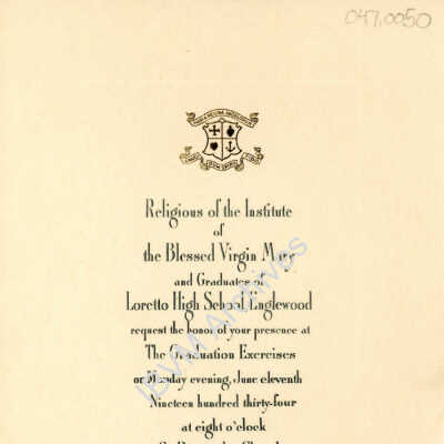 Loretto High School Graduation Invitation