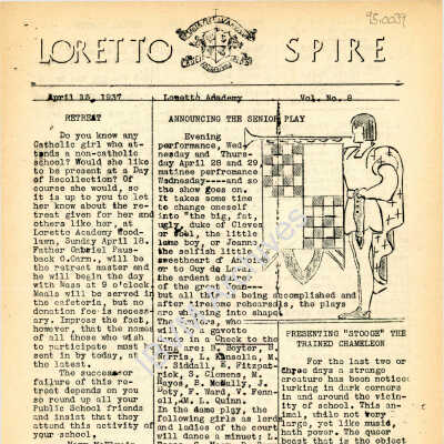 Loretto Spire, Volume 1 No. 8, 1937