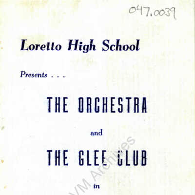 Loretto High School Orchestra and Glee Club Recital Program