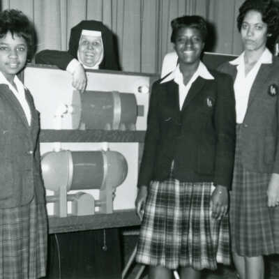 Sister Elizabeth Sebastian Mallon with Students