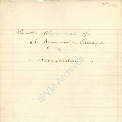 Loretto Alumnae of St. Bernard’s Chicago Constitution