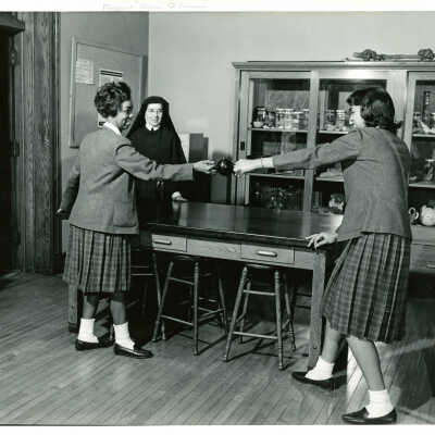 Sister Margaret Aileen O’Connor with Students