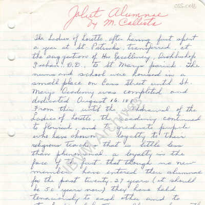 Joliet Alumnae by Sister Callista McGuire