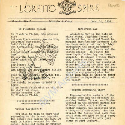 Loretto Spire, Volume 2 No. 3, 1937