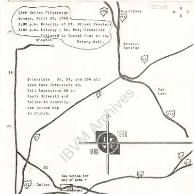 Map of IBVM Joliet Pilgrimage