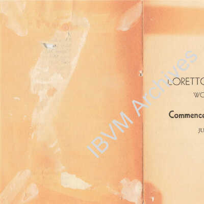 Loretto Academy Commencement Program, 1938