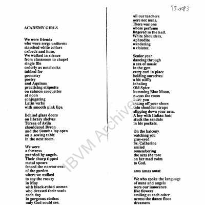 Academy Girls Poem