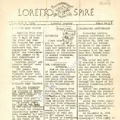 Loretto Spire Newsletter, Volume 1 No. 2, 1936